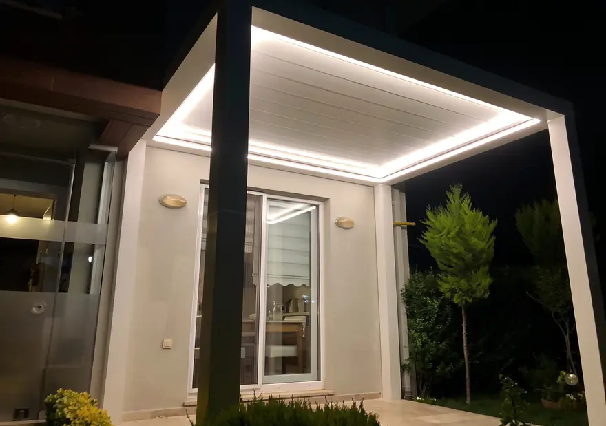 Bioklimatik pergola + Sürme cam — Çanakkale, Türkiye
