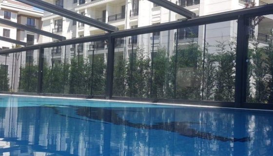 Pergola sürme cam sistemi ve fotosel kapı uygulaması